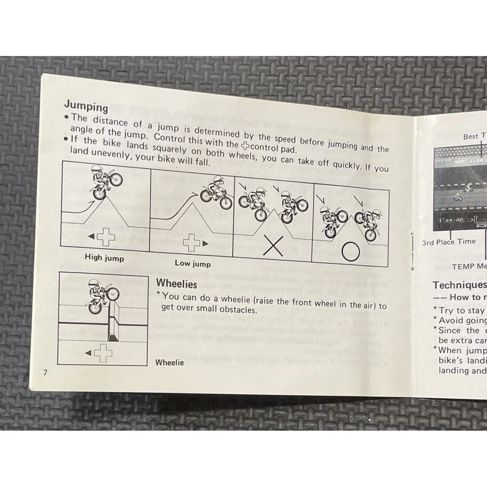 Vtg 1985 Excitebike Instruction Booklet Manual Only Nintendo NES